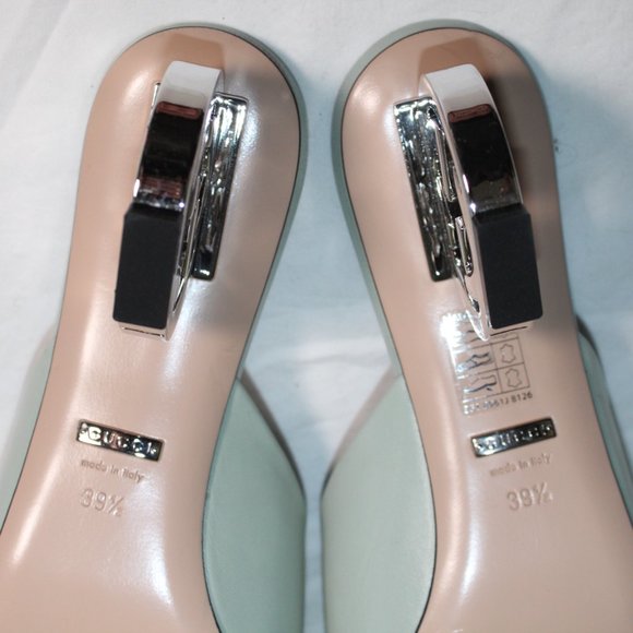 NWB Gucci Interlocking GG Heel Sandals Mules Slip Ons Slides Argento 39.5 772569 - Picture 9 of 9
